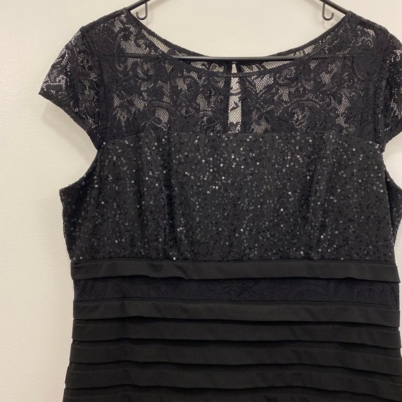 sparkly lace top sequined cocktail dress - Picture 3 of 8